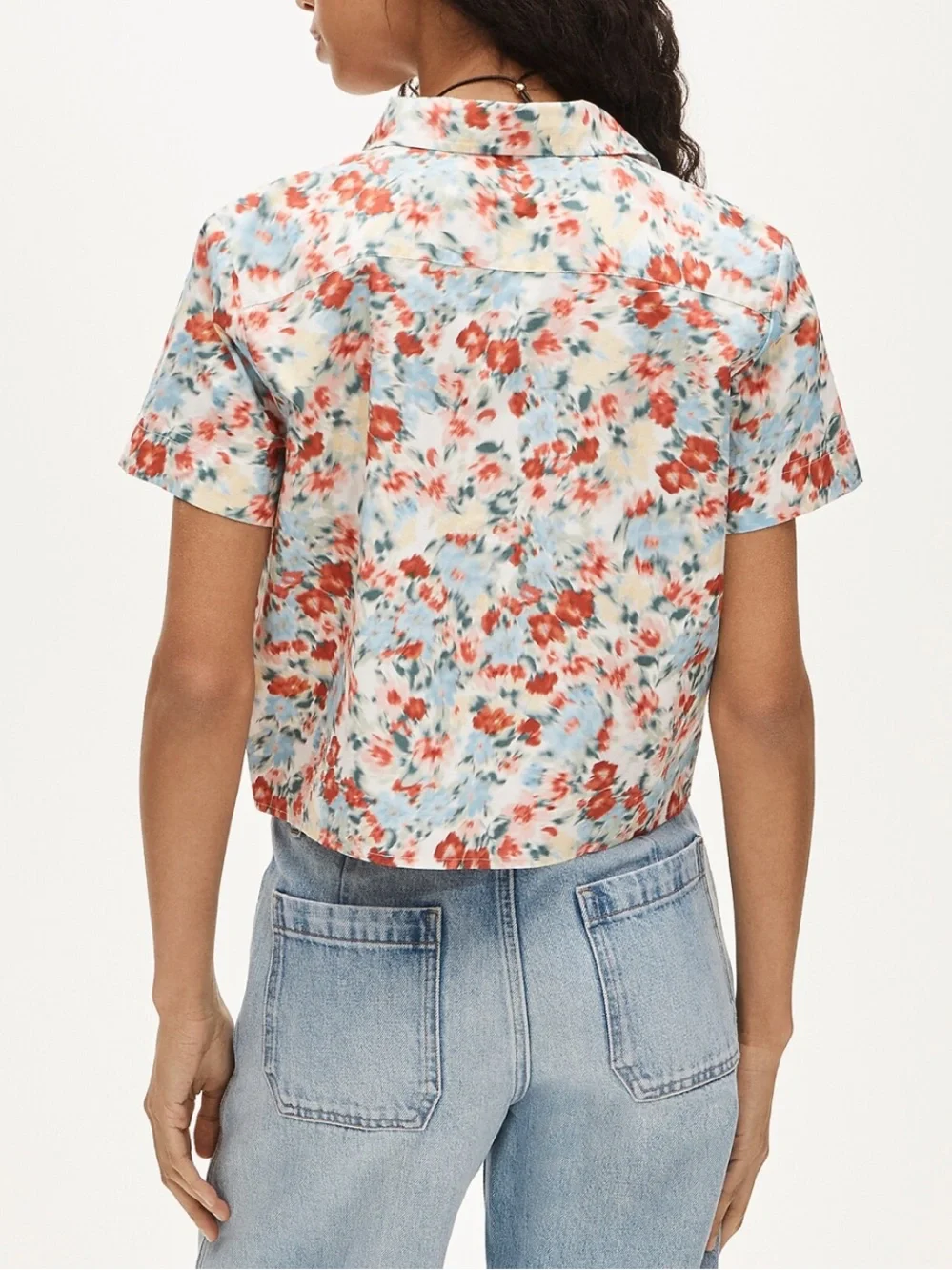 NWT J. Crew Floral Button-Front Short Sleeve Top